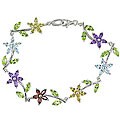 Sterling Silver Multi Gemstone Bracelet (Set of 3)