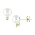 14k Yellow Gold Freshwater Pearl Earrings  (Set of 3)