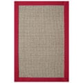 Hand-woven Sisal Red Border Rug (8'9 x 12')