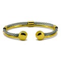 Magnetic Stainless Steel and Gold Wire Bracelet