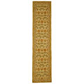 Handmade Ancestral Tree Ivory/ Green Wool Runner (2'3 x 8')