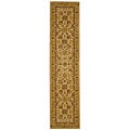 Handmade Heirloom Ivory/ Gold Wool Runner (2'3 x 10')