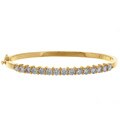 14k Yellow Gold 3ct TDW Diamond Bangle (H-I, SI2)