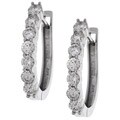 14k White Gold 2ct TDW Diamond Hoop Earrings ( J, I1)