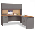 Marvel 72-inch Double Pedestal Steel Desk with Return