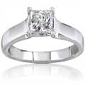 14k Gold 1ct TDW Princess Diamond Solitaire Ring (H-I, I1-I2)