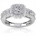 14k White Gold 1 1/4ct TDW Diamond Halo Engagement Ring