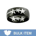 Black Steel Gridded Star Pop-out Ring