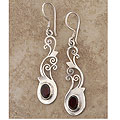 Sterling Silver Garnet Earrings (Nepal)