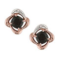 14k Pink Gold Cushion Smokey Quartz Earrings