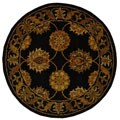 Before it Hand-tufted Heritage Mahal Black Rug (3'6 Round)