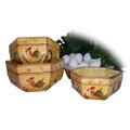 Sunshine Rooster Hand Painted Serving Bowl Set