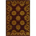 Handmade Heritage Mahal Red Wool Rug (6' x 9')