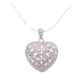 Sterling Silver Pave Style Heart Necklace
