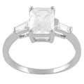 Tressa Sterling Silver Basket-set Emerald Shape CZ Ring