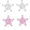Sterling Silver 7mm Star Cut CZ Earrings