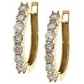 14k Yellow Gold 2ct TDW Diamond Hoop Earrings ( J, I1 )