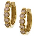 14k Yellow Gold 1ct TDW Diamond Hoop Earrings ( I-J, I1 )