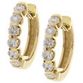 14k Yellow Gold 1 1/2ct TDW Diamond Hoop Earrings ( I-J, I1 )