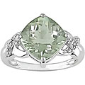 14k White Gold Green Amethyst Ring