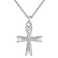 Tressa Sterling Silver Cross Pendant with Trillion-cut CZ