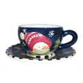 Snowman Delight 8-piece Cup and Saucer Set