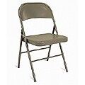 Taupe Steel Folding Chairs (Set of 4)