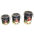 Snowman Delight Hand Painted 3-Piece Canister Set