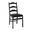 S-shaped Ladderback Wooden Folding Chair (Set of 2)
