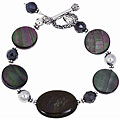 Charming Life Black Hypersthene and Bali Bead Bracelet