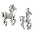 Sterling Silver Prancing Horse Stud Earrings