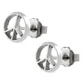 Sterling Silver Peace Sign Stud Earrings