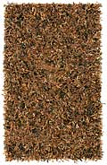 Brown Leather Shag Area Rug (4' x 6')