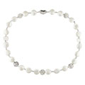 New York Pearls FW Pearl Necklace with Silver Discs (11-12mm)