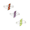 Sterling Silver Gemstone Marquise Cut Ring (China)