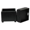 Black Square Storage Tray Ottoman