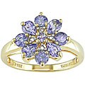 14k Yellow Gold Tanzanite Flower Ring