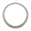14k White Gold and Pink Gold Flat Necklace
