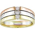 14k Tri-tone Gold and 1/6ct Diamond Ring (H-I, I1-I2)