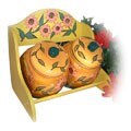 Sunflower Garden Hand Painted 2-piece Jar Rack