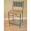 Iron/Upholstered 24-inch Barstool (Set of 2)