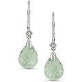 14k White Gold Green Amethyst Briolette Earrings