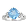 14k White Gold Blue Topaz Ring