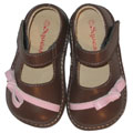 'Squeakies' Toddler Brown and Pink Mary Jane's