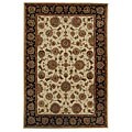 Handmade Persian Court Legends Ivory/ Black Wool and Silk Rug (4' x 6')