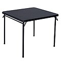 Black 34-inch Square Folding Table with Vinyl Top