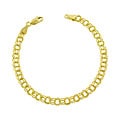14k Yellow Gold 8-inch Classic Double-hoop Charm Bracelet