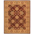 Handmade Persian Court Jewel Red Wool and Silk Rug (5' x 8')