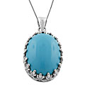 Fremada Sterling Silver Turquoise Oval Necklace