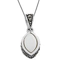 Sterling Silver Mother of Pearl Almond Necklace